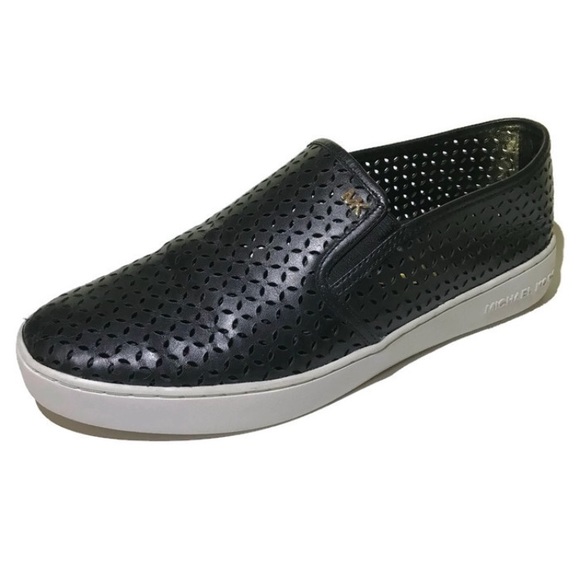 Michael Kors Shoes - Michael Kors Olivia Black Eyelet Slip On Sneakers